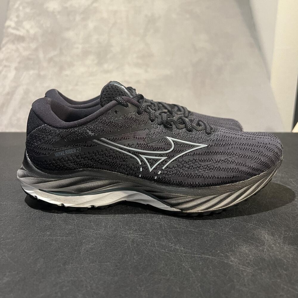 Mizuno Wave Rider 27 Shoes Mens Size 7 Black Gray Running Sneakers J1GC2303